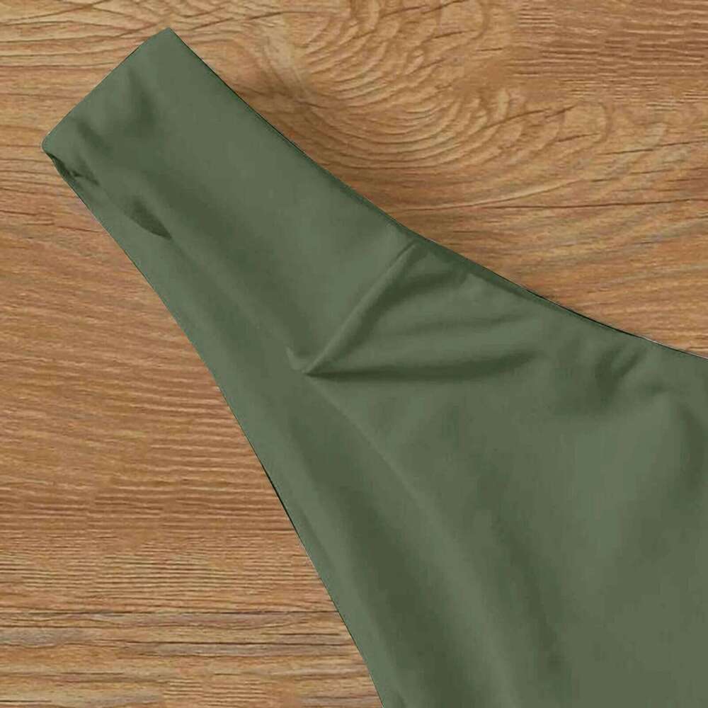 Women'S Summer Fashion Sexy Solid Color Backless Lace-Up Waist Adjust Buckle Sling Three-Pieces Swimsuit Bikini Sets Z260206