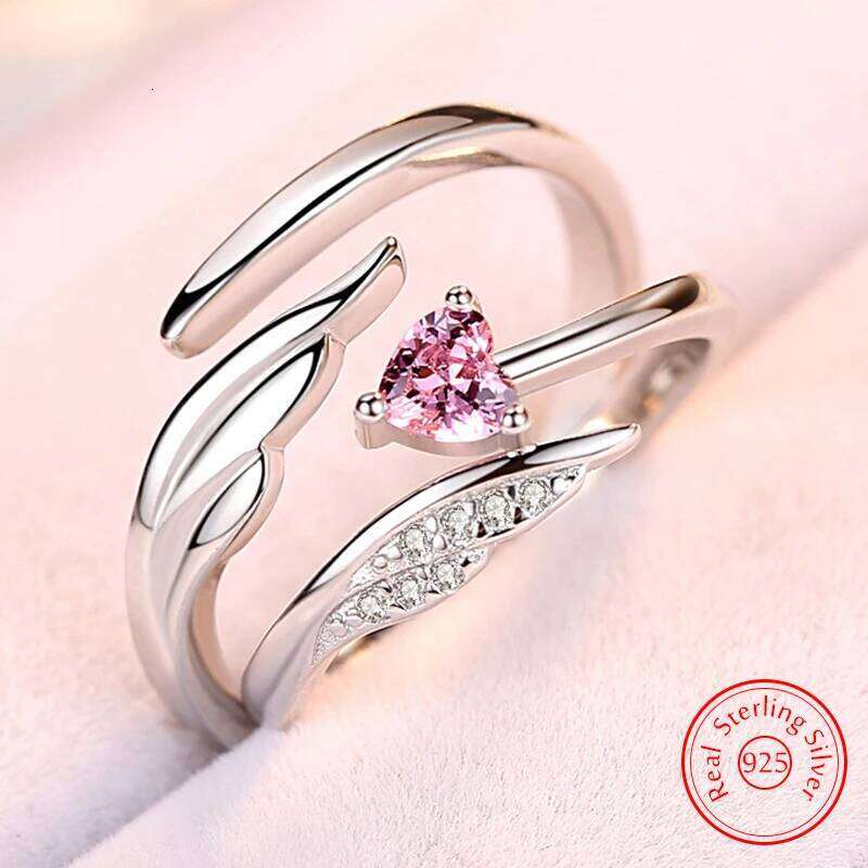 Woman's 925 Sterling Silver Fashion Jewelry New Crystal Zircon Wings Couple Rings For Man XY0347 W260206