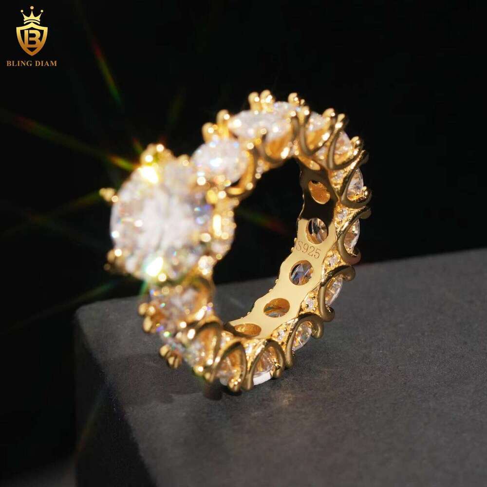 New Design Eternity 925 Sterling Silver Rings Iced Out Moissanite Fine Jewelry Ring Pass Diamond Test