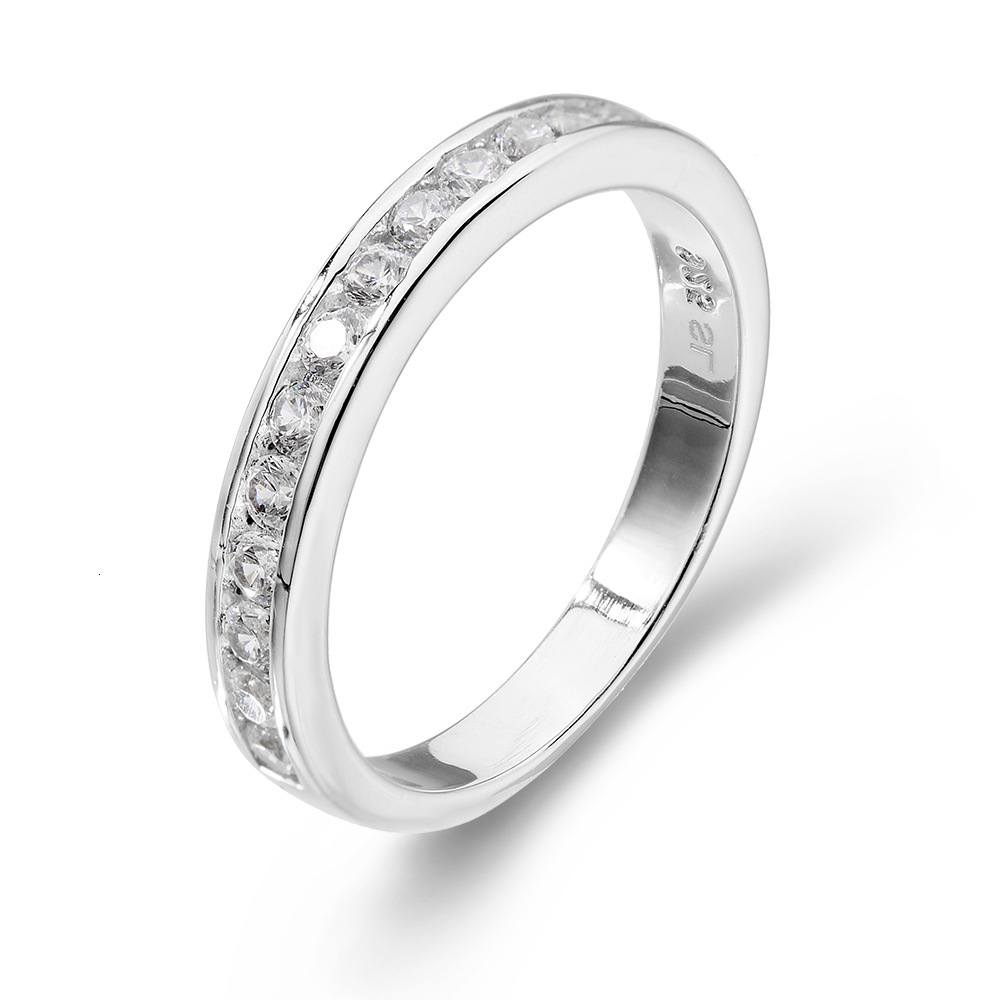 925 sterling silver 2mm zircon ring women, style, simple and fashionable, versatile for everyday wear, single row diamond ring, hand jewelry