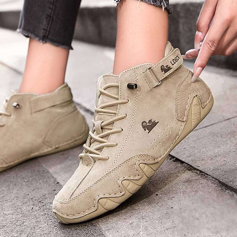Women Flats Waterproof Ankle Boots Ladies Comfortable Shoes Winter Booties Female Casual High Top Sneakers Luxury Footwear