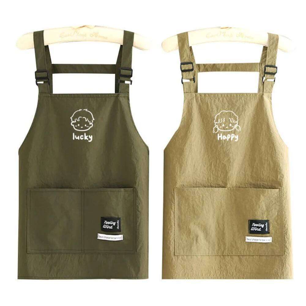 Cute Cartoon Kitch Apron Waterproof Oil-proof Smock Sleeveless Anti-fouling Cooking Baking Bibs for Home Kitchen S260205