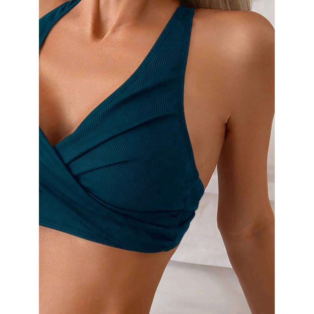 Surf Summer New 2025 Solid Color Bikini Split Set is simple and has personality XJ260206