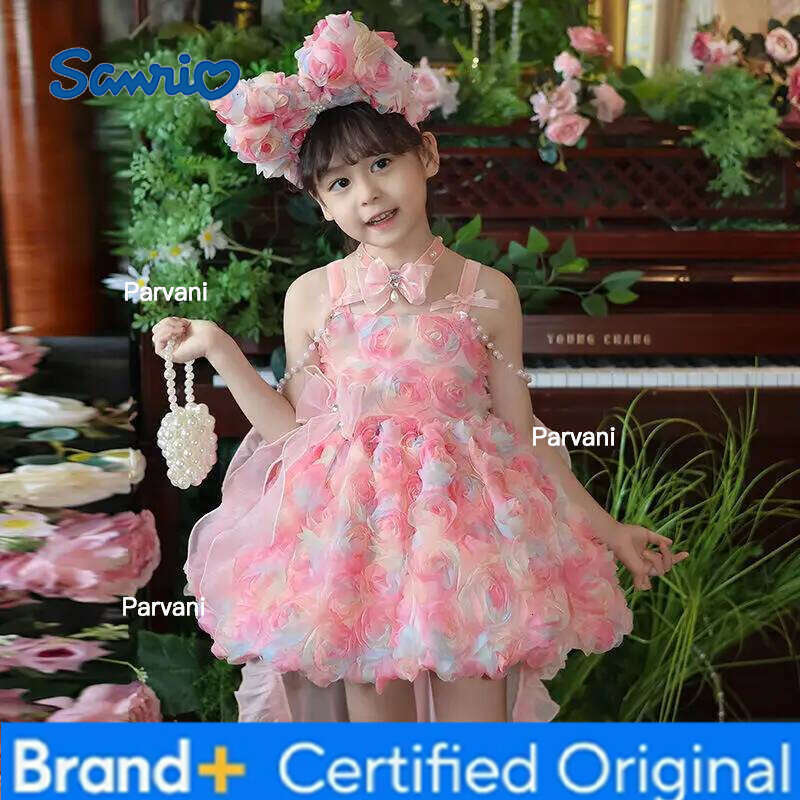 Sanrio Lolita Princess Dress 2026 Autumn New Children's Cartoon Anime Rose Sweet and Comfortable Suspender Skirt Christmas Girl Kawaii H2602061 - view 6