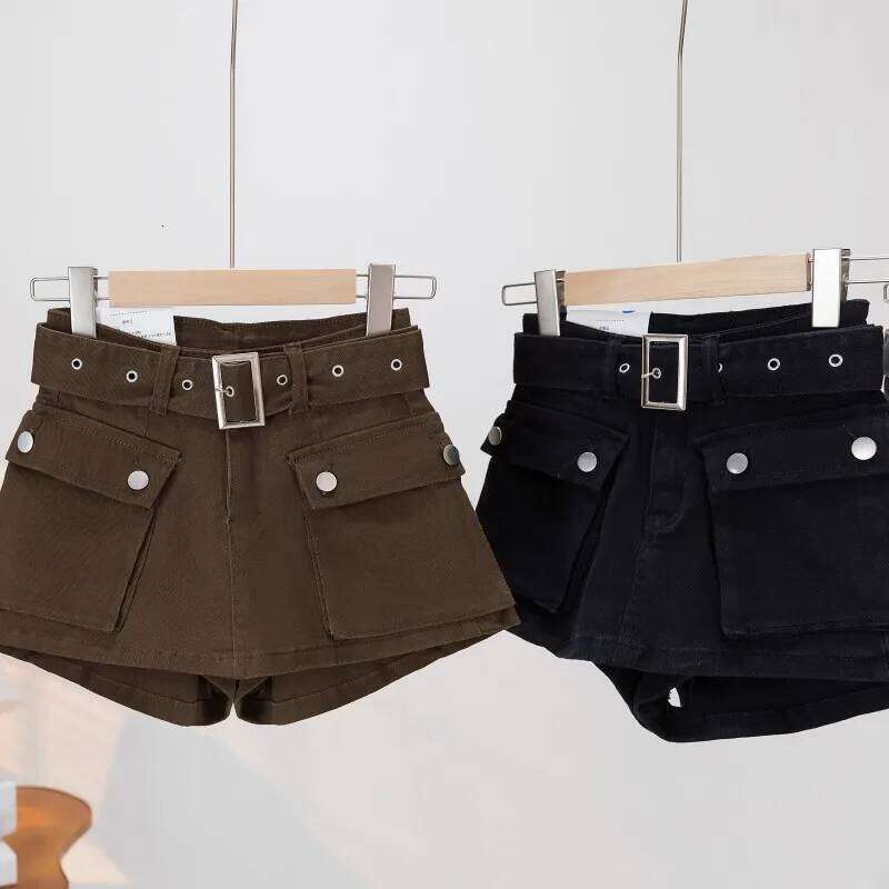 American Retro Spice Girl Tooling Skirts High Waist Skinny Shorts Women's Short Denim Jeans C260206