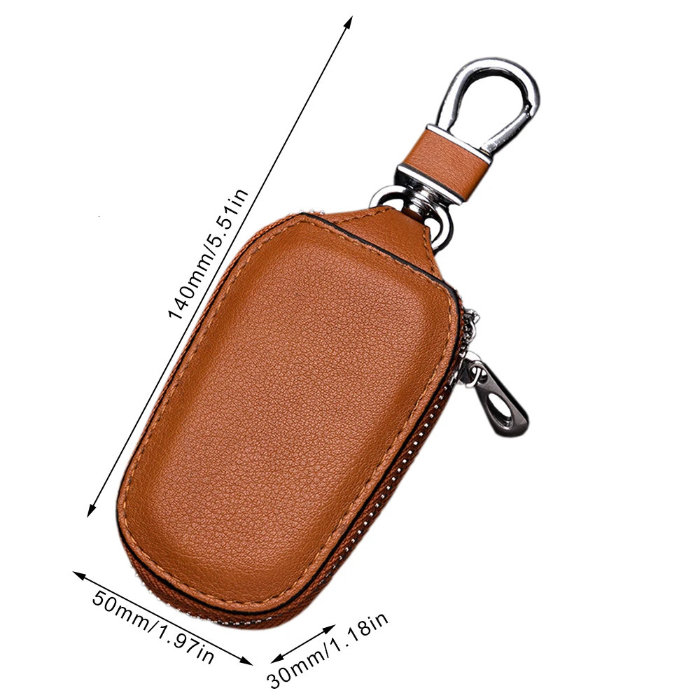 Unisex Car Key Case for Men Women PU Leather KeyChain Universal Car Key Organizer Wallet Pouch Hanging Zipper Key Holder Bag 260129