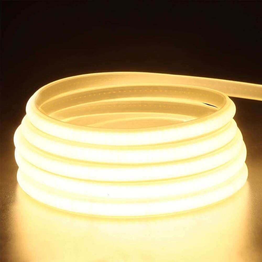 1M-5M 220V Strip Light Waterproof COB LED Tape US /EU Power Plug Flexible Ribbon Lamp For Bedroom Kitchen Outdoor Decor Z260206