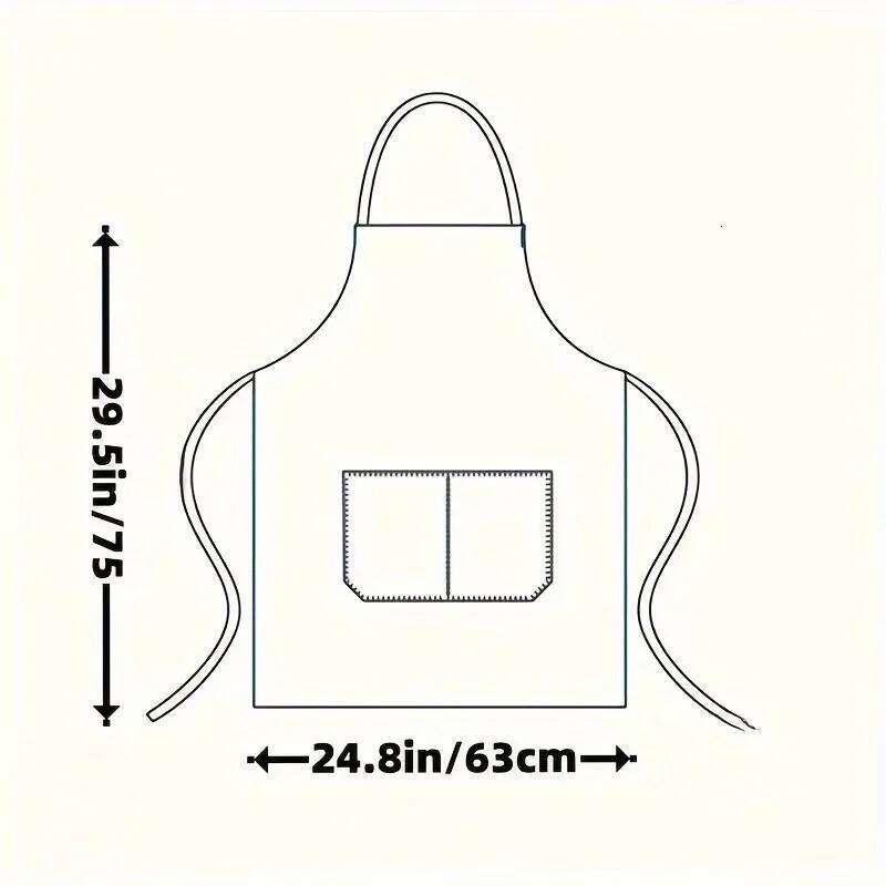 4pcs Adjustable Canvas Aprons with Pockets Comfort Fit for Cooking Chefs Waiters BBQs Hairdressers Easy Clean S260205