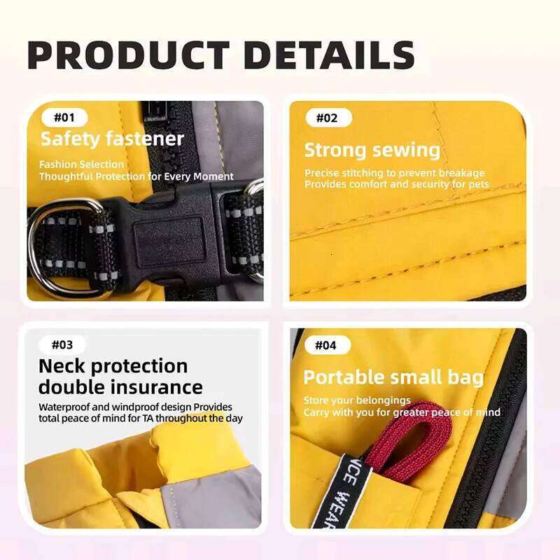 Famous brand Coat for Small Dogs Waterproof Dog Winter Jacket Harness Puppy Cold Weather Coats Reflective Pet Vest with ZipperFleece pupakaIK