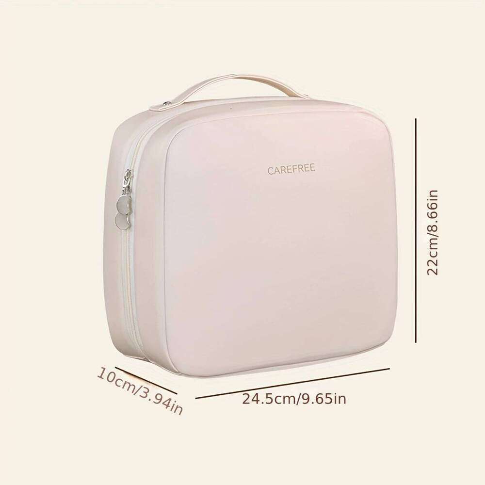 Bag For Women PU Multi Pocket Cosmetic Organizer Portable Double Zipper Travel Makeup Brush Toiletries Storage Bags Y260206