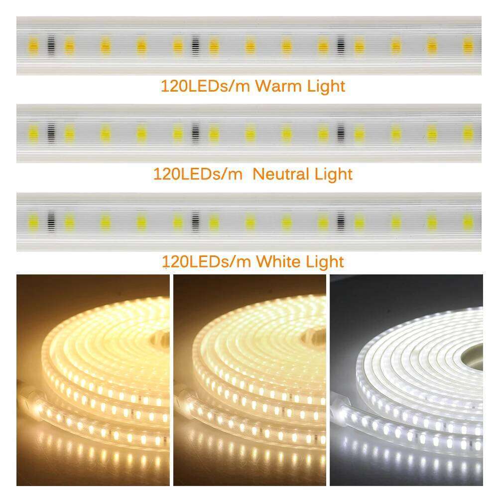220V 120LEDs/m Brightness Soft Lighting High Flexible Light Safety Waterproof Outdoor Use LED Strip Z260206