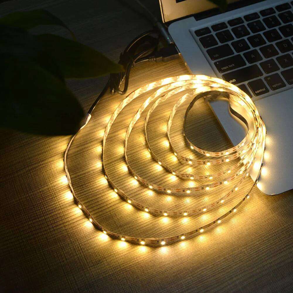 USB Strips 2835 Warm White DC 5V Strip TV Mirror Backlight Lighting Tape Room Decor Lamp Ribbon LED String Light Z260206