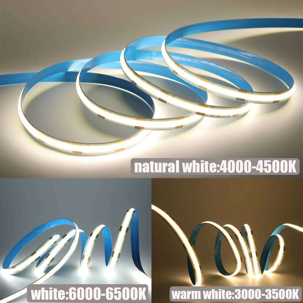 5M 10M/Roll COB Strip DC 12V 24V 320Leds/M 4000K 6000K Warm Natrual White High Density Flexible Ribbon Rope FOB LED Light Z260206