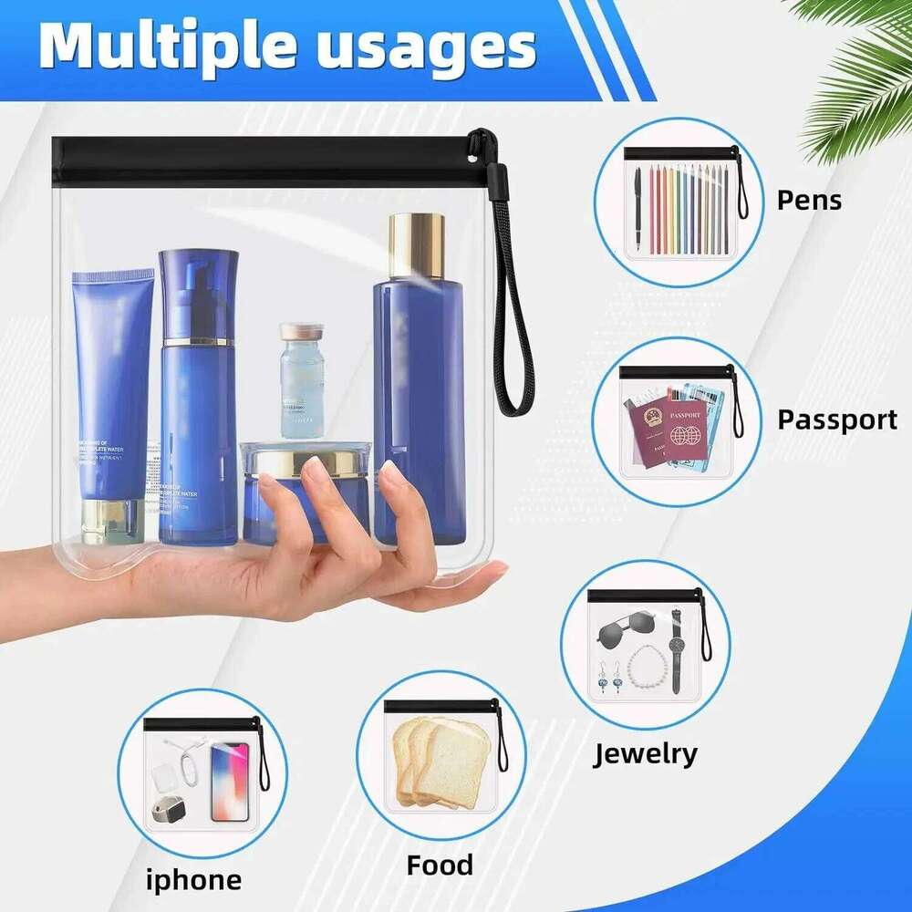 1/2/4pcs Luggage Transparent Travel Use Leakproof Flight Make Up Waterproof For Women Reusable Airport Security Storage bag Y260206