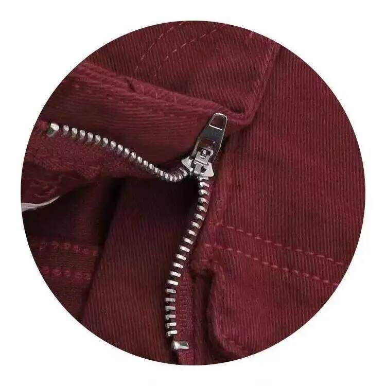 Women's Y2k Low-rise Design Wine Red Denim Ultra Shorts Summer Hot Pants H260206