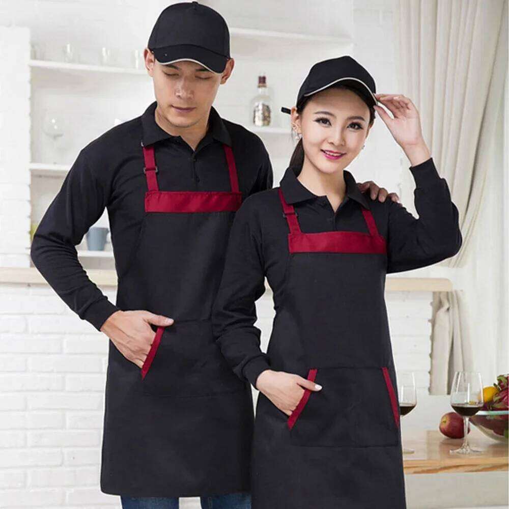 Unisex Halterneck Cooking Baking Catering Home House Apron Aprons with 2 Pockets Kitchen Accessories S260205