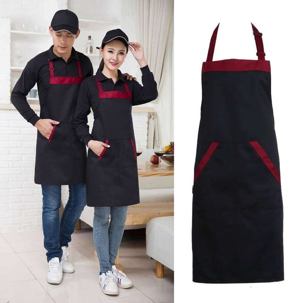 Unisex Halterneck Cooking Baking Catering Home House Apron Aprons with 2 Pockets Kitchen Accessories S260205