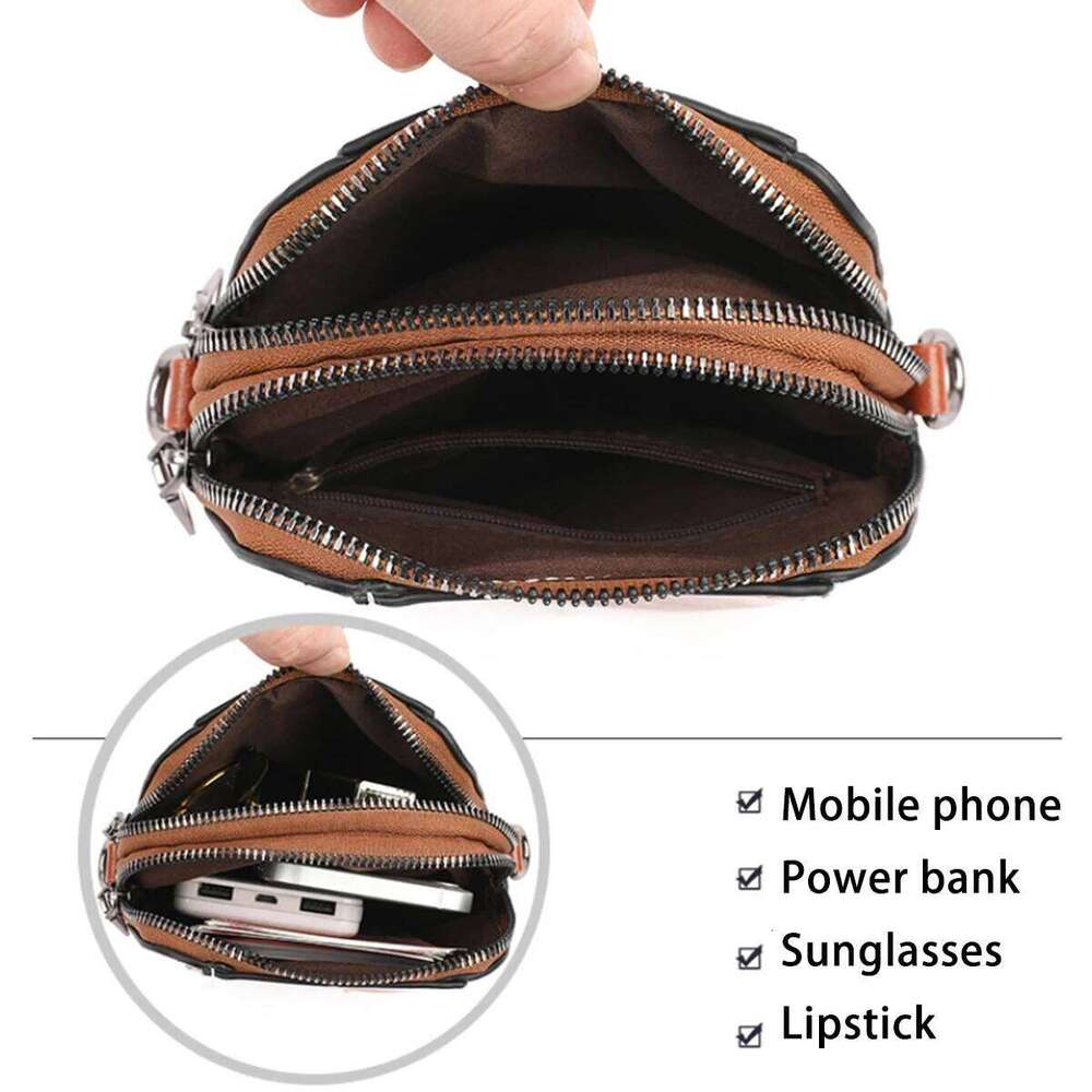 Ladies' fashionable soft leather single-shoulder trendy vertical design crossbody bag, portable phone storage bag XJ260129