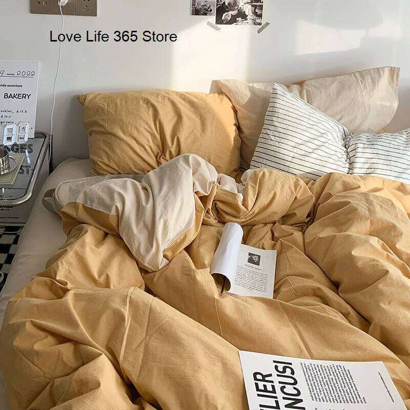 Sweet Blue Love Heart Printed Bedding Set For Girls Adults Children Bed Cover And Flat Sheet Pillowcases Soft Full Size 3/4pcs XJ260206