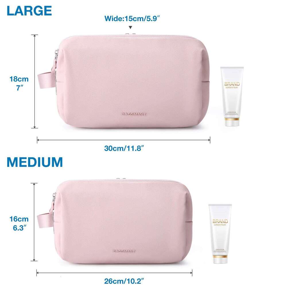 Women's Cosmetic BAGSMART Waterproof Dopp Kit Lightweight Toiletries for Men Makeup Bag Travel Necessaries Y260206