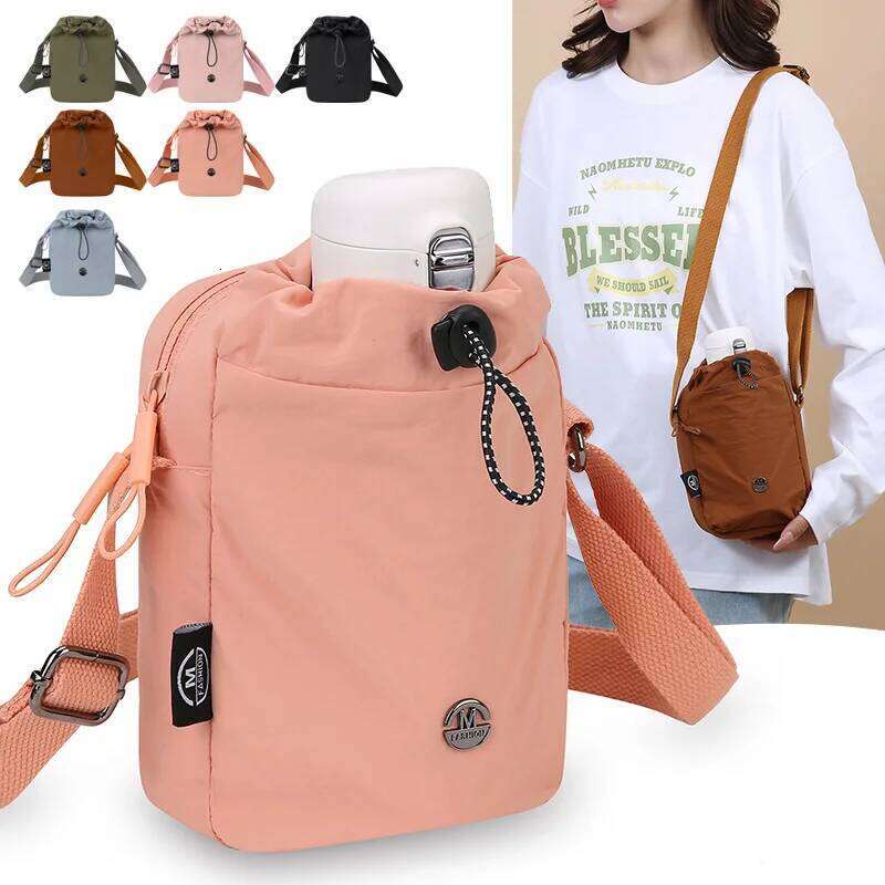 2025 Fashion Casual Crossbody for Women Water Bottle Pouch with Phone Pocket Gym Hiking Sports Shoulder Sling Bag XJ260129