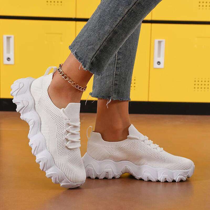 Sports Comfortable Lightweight Sneakers Breathable Mesh Platform Fashion Women's Outdoor Casual Shoes