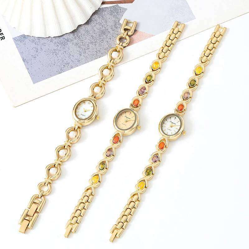Oval Pearl Bracelet Quartz Fashion Versatile Temperament Niche Casual Women's Watch Z260206