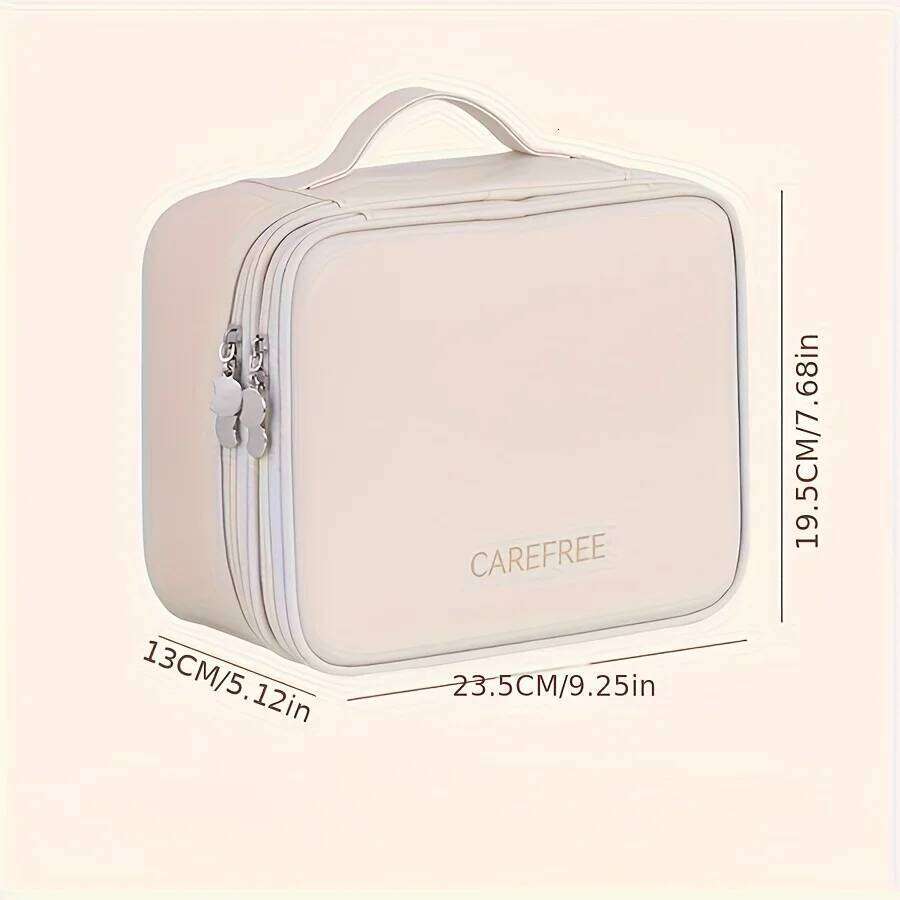 Large Capacity Cosmetic Toiletries Organizer PU Leather Portable Travel Toiletry Pouch Women Makeup Storage Bag Y260206