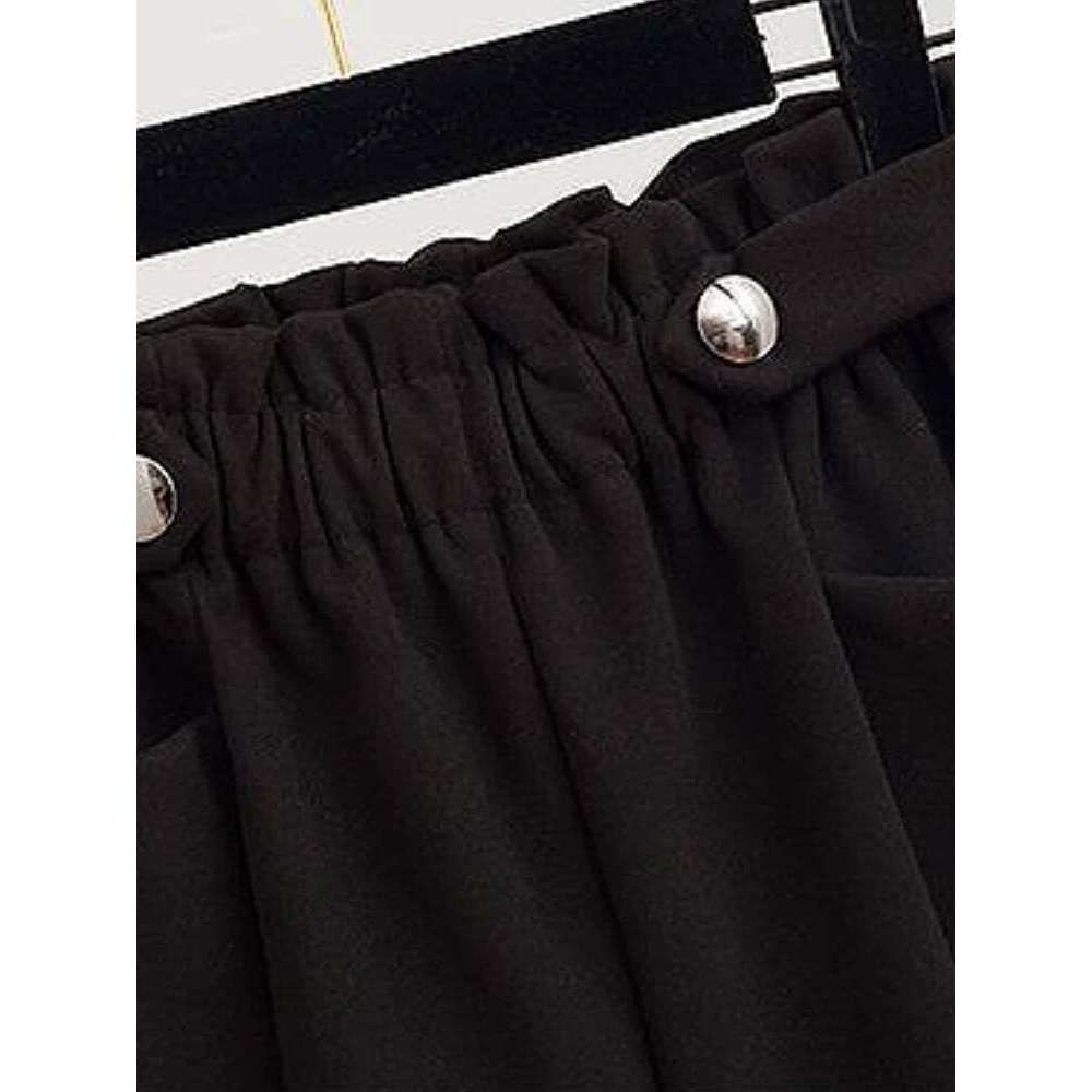Woolen Wide Leg Shorts for Women Black Cozy High Waist Warm Soft Autumn Winter Gentle Office Lady Temper Versatile C260206