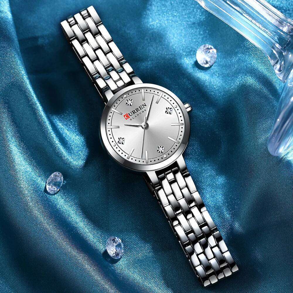 CURREN Watch New Diamond Set Small dial Women's Luxury Steel Chain Band Watches Z260206