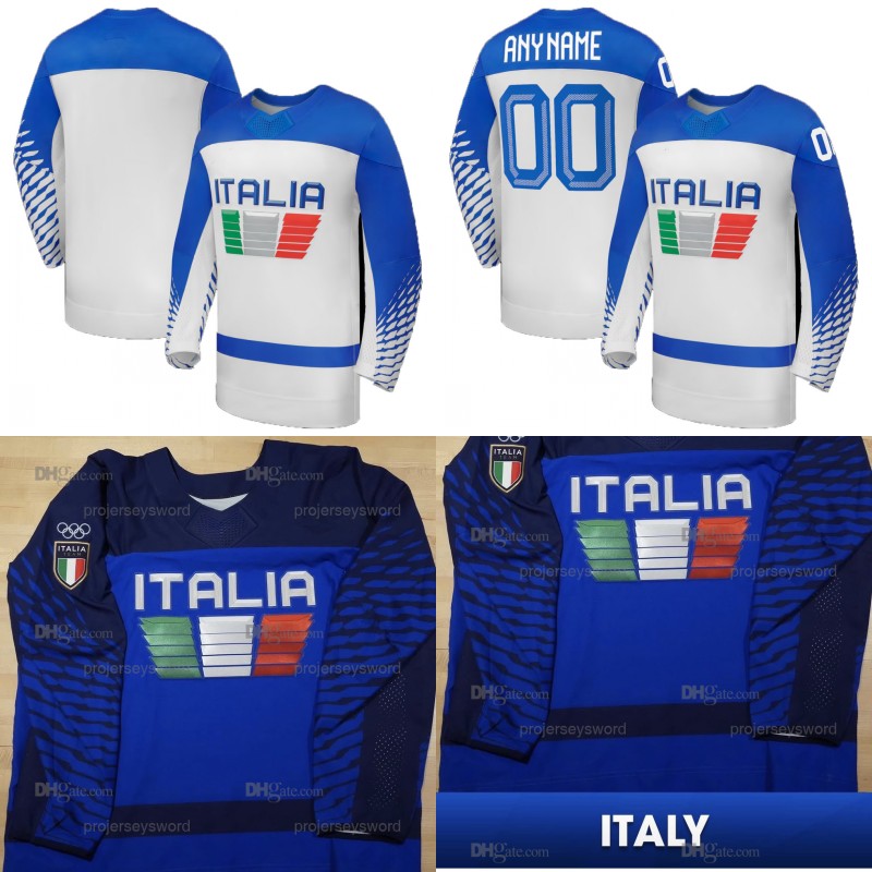 Italy Hockey 2026 Winter Olympicss Hockey Jersey Blank Custom Hockey Jersey All Stitched Mens Womens Youth Blue White