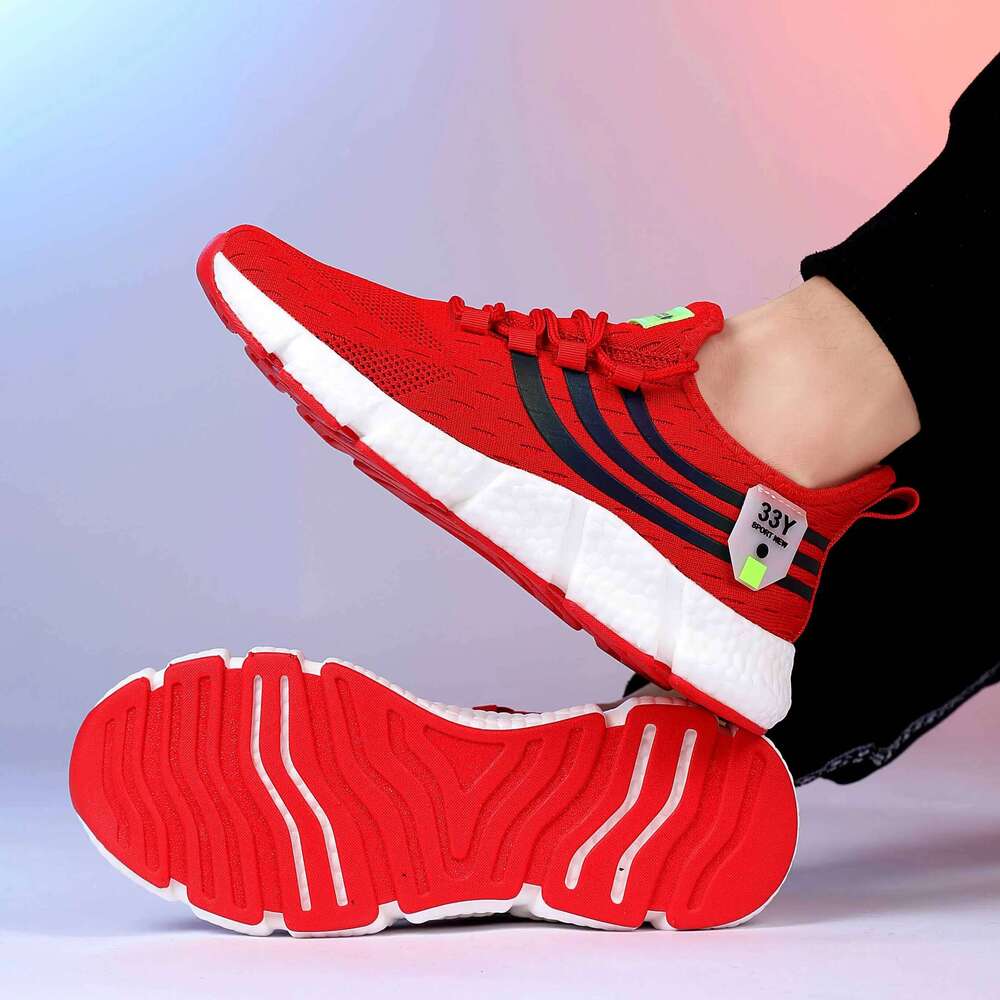 Women's Knitted Mesh Are Breathable Lightweight Soft Lace Up Flexibleshock-absorbing Exercise Walking Sports Shoes