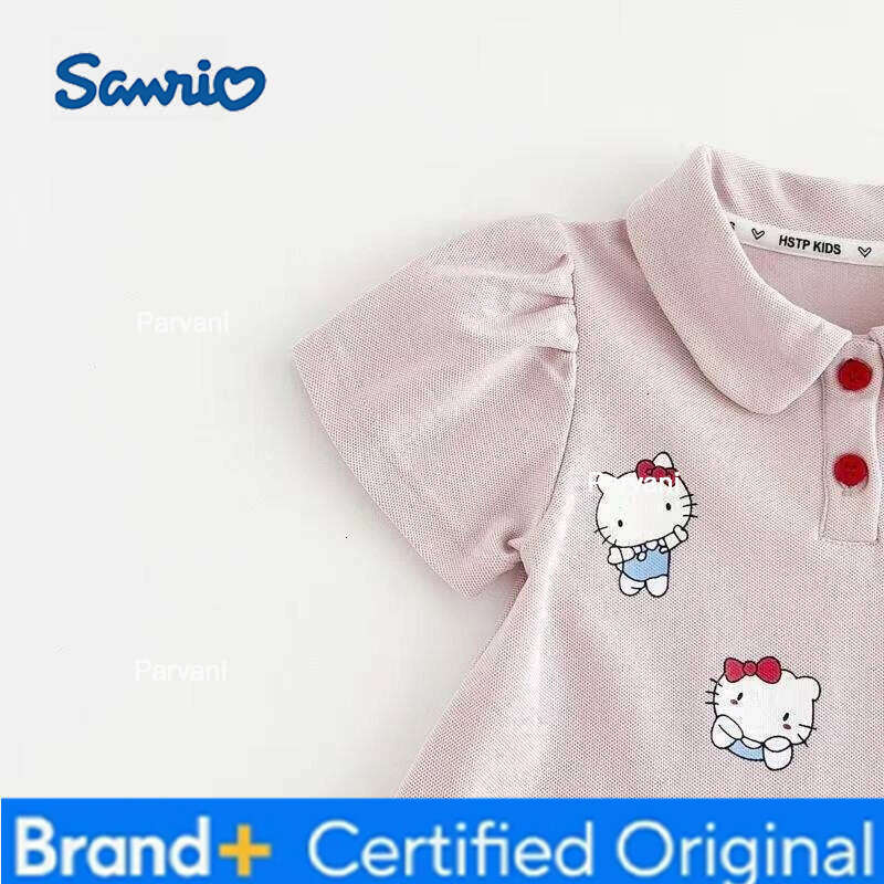 Sanrio Summer Baby Girls Cotton Dress Kid Children Hello Kitty Short Sleeve Clothes Cartoon Cute Sweet Princess Dresses H260206 - view 6