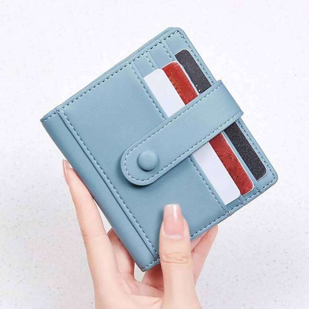 Anti-splash Water Portable RFID Protection Wallet Antimagnetic PVC Short Folding Purse Classic Korean Style PU Card Bag Shopping Y260206