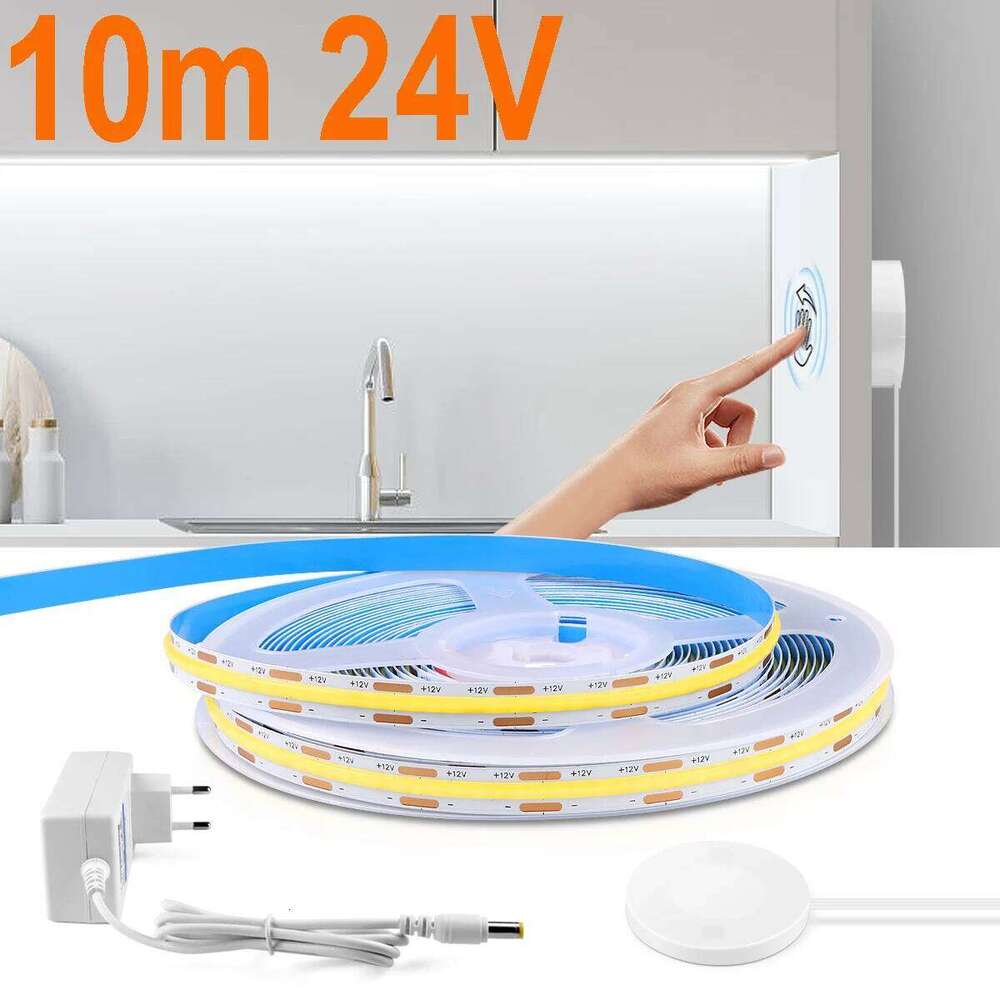 24V 10M 5M Under Cabinet COB LED Light 320leds/m Penetrating Touch and Hand Scan Sensor Kitchen Stairs Wardrobe Lamp Z260206