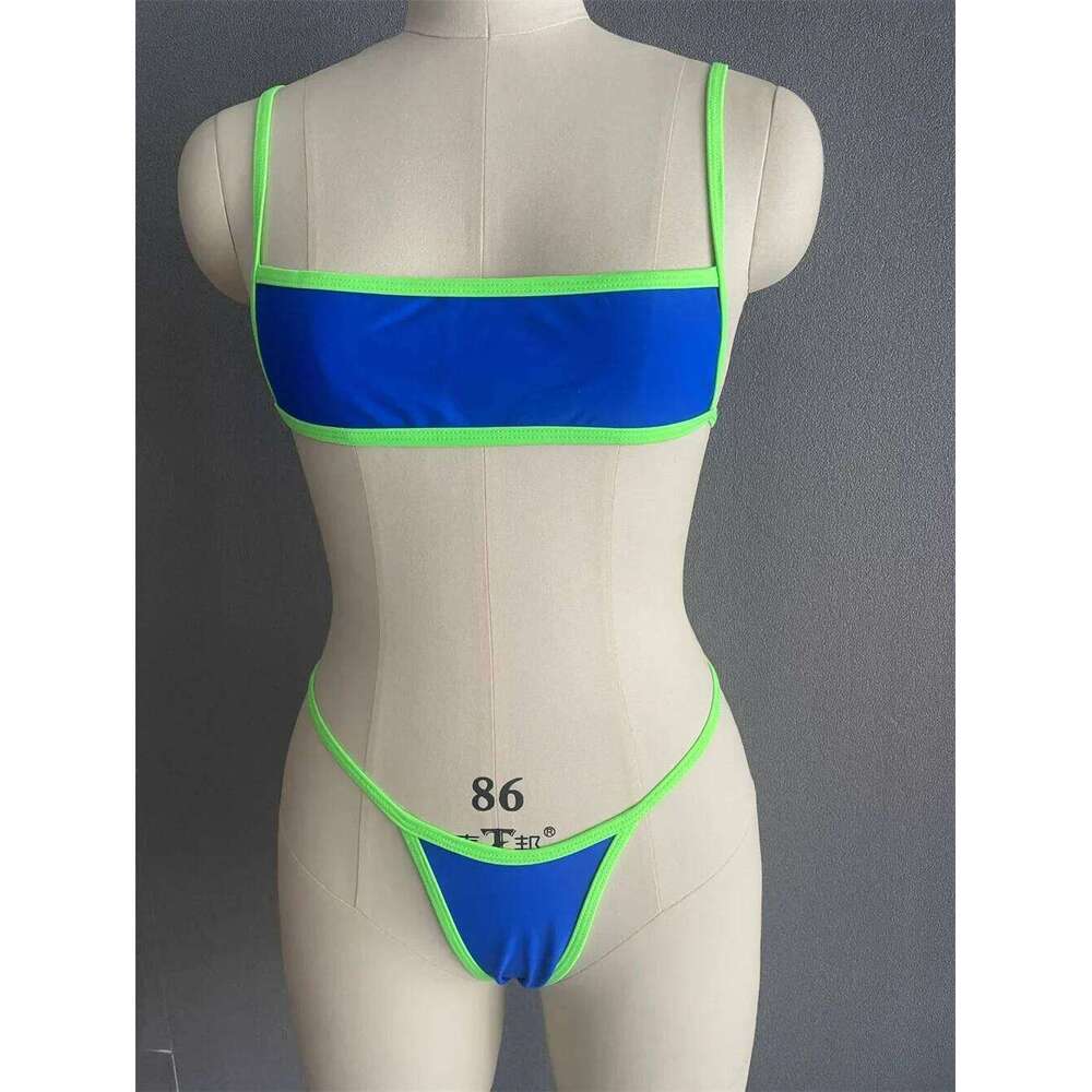 Sexy String Bikini Thong Swimsuit Women Brazilian Micro Bikinis Extreme Swimwear Y2K Border Two Piece Beach Bathing Suits Outfit XJ260206