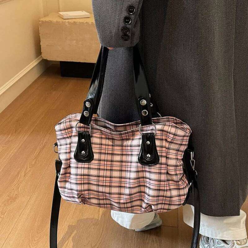 Cross-Border Motorcycle New Casual Women's Tote Large Capacity Can Be Crossbody Handheld Class Bag Y260205