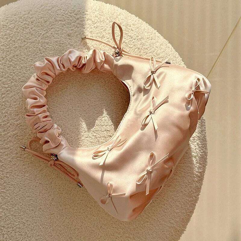 Unique Ruched Cute Versatile Bowknot High-Quality Women's Shoulder Handbag Y260205