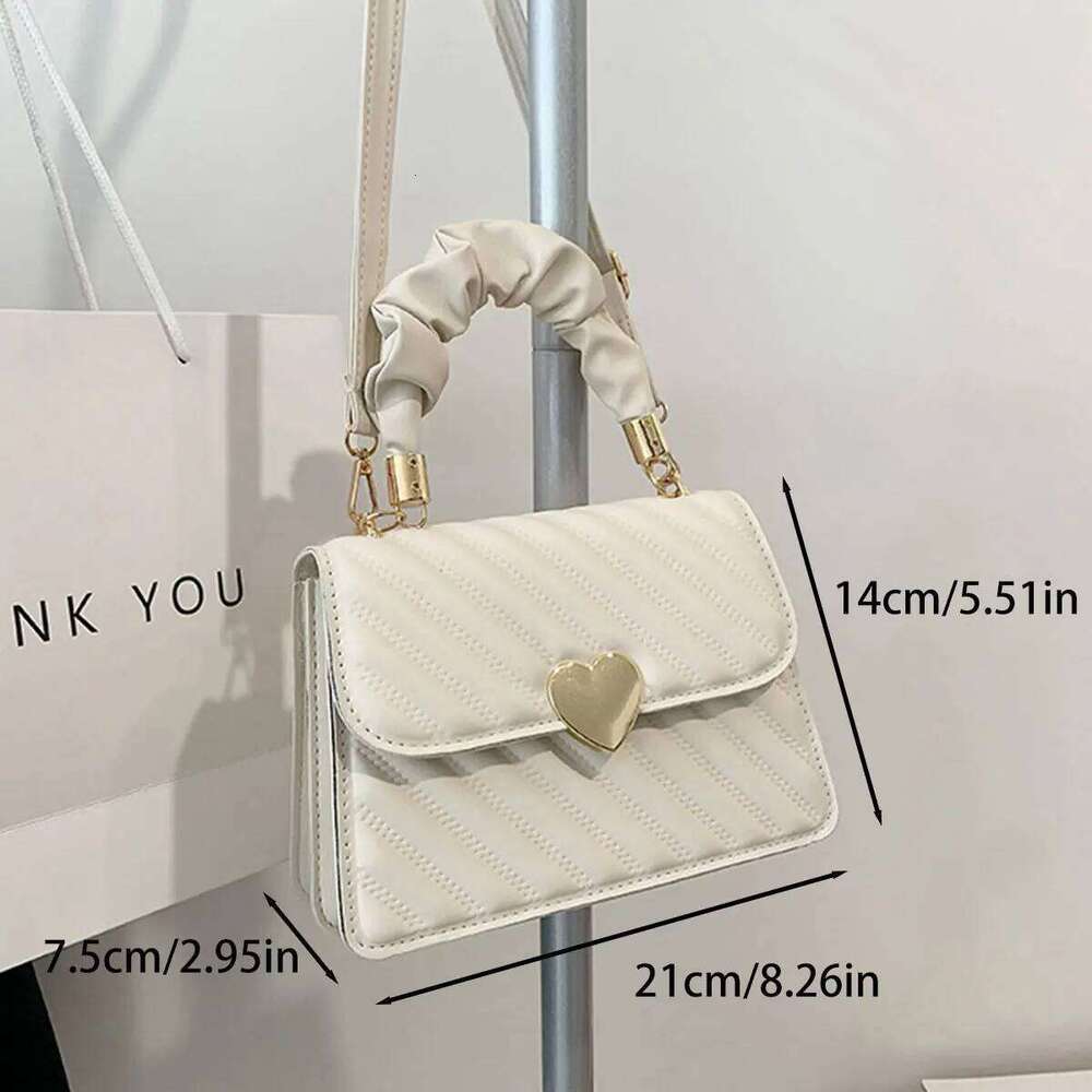 White fashion women's simple single shoulder crossbody exquisite PU texture hand carrying small square bag 1 pack XJ260129