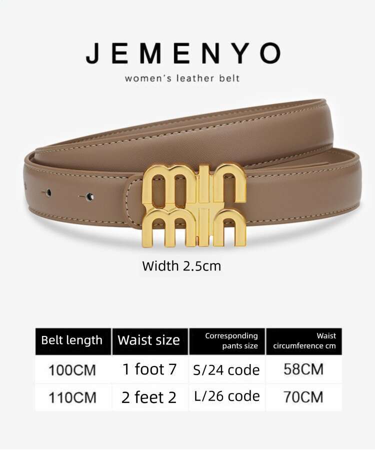 Women's High-End Feel Cowhide Versatile Decorative Suit Coat Design Sense Niche Black Jeans Belt