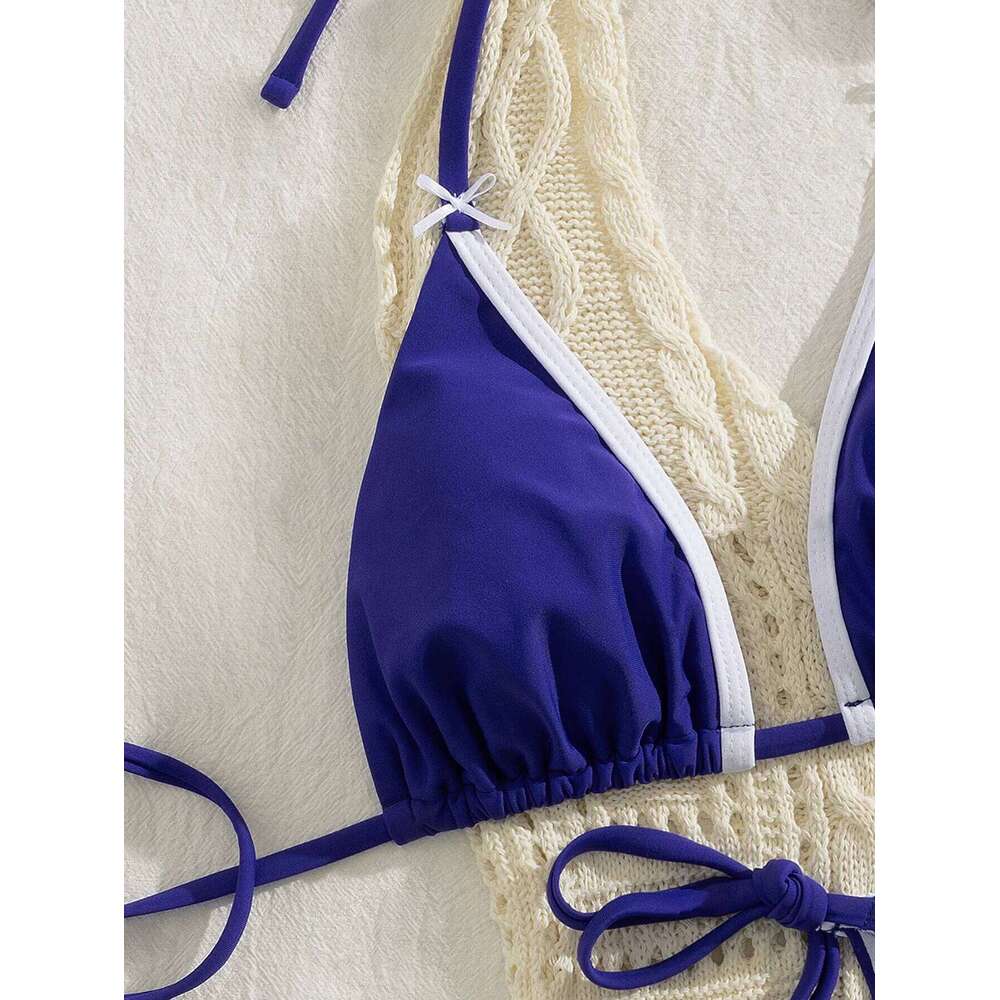 2025 New Sexy Two-piece Bikini Set Women Halter Swimsuit Backless Swimwear Summer Tight Push Up Beachwear Brazilian Bathing Suit XJ260206