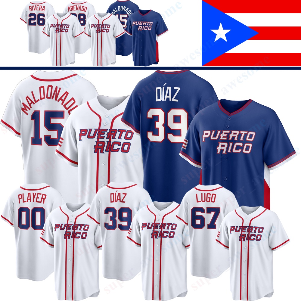 2026 Team Puerto Rico Baseball Jersey Nolan Arenado Edwin Diaz Heliot Ramos Martin Maldonado Seth Lugo Yadier Molina Edgar Martinez Carlos Beltran Angel Pagan Baez