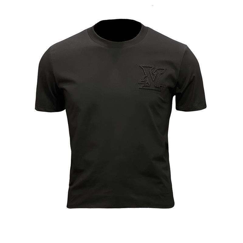 Men's Round Neck Short T-Shirt Hot Sale Versatile Base Half Sleeve 2026 Summer New Fashion Big Brand Embroidery 3D Design