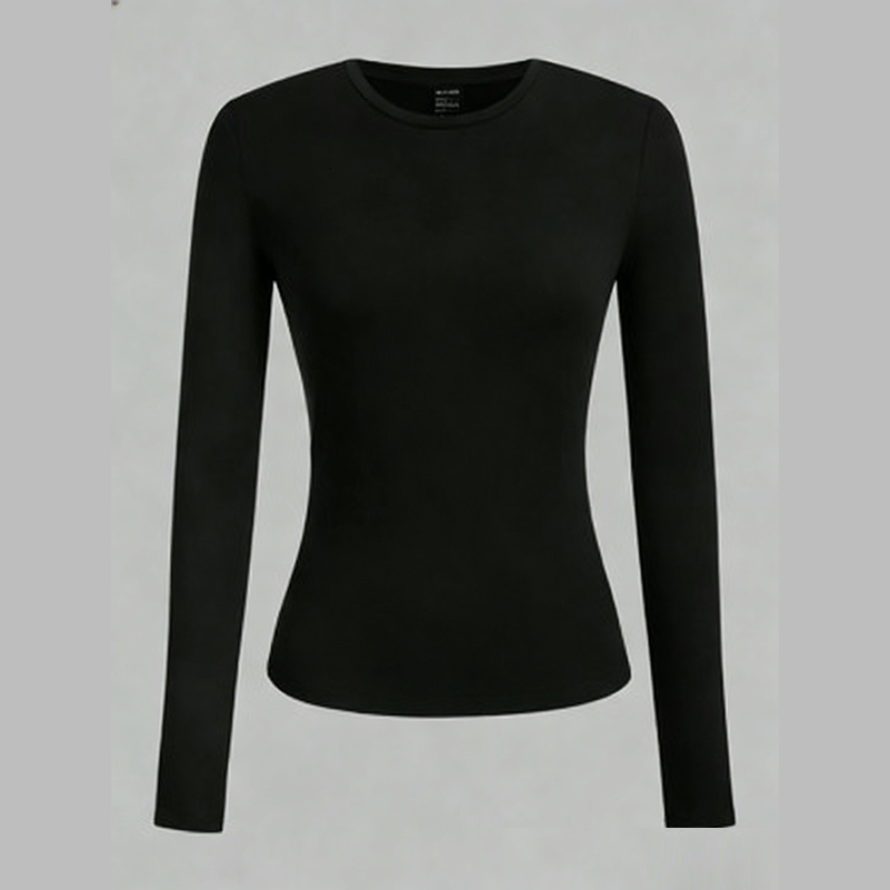 Women's High Stretch Milk Silk Long Sleeve Shirts N002 Slim Fit Casual Layering Tops for Fall Winter