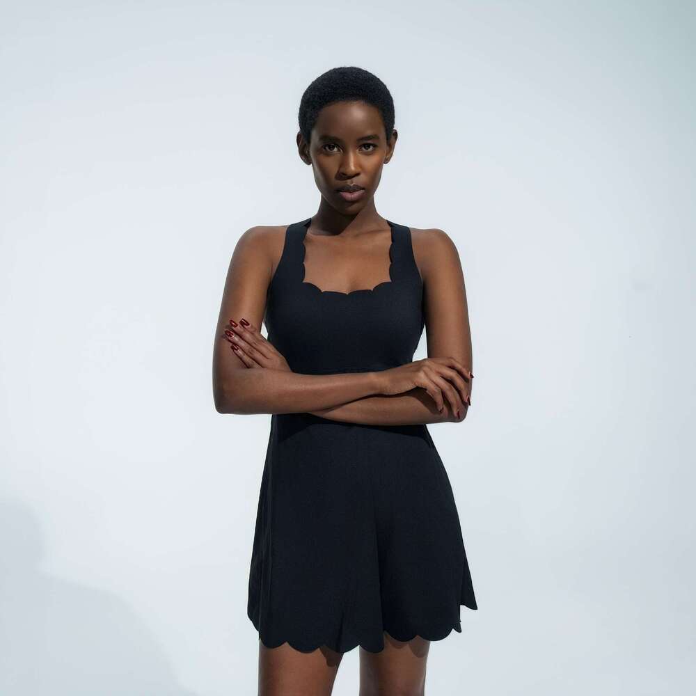 Summer One-Piece Skirt Tight Breathable Beautiful Back Tennis Ladies Sports Fitness Yoga Clothes Two-Piece Set