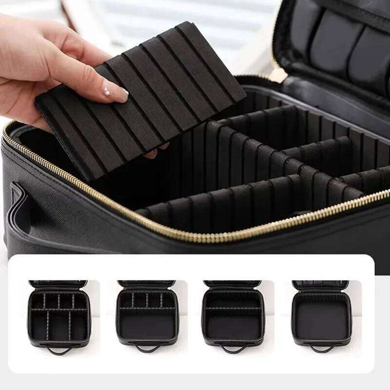 Professional Bag for Women PU Leather Cosmetic Bags Waterproof Manicure Toolbox Artist Travel Makeup Case Y260206