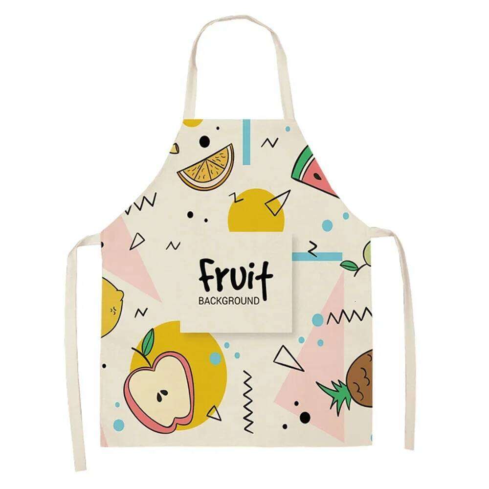 Summer Fruit Pattern Master Female Kitchen Hairdresser Children's Cute Apron 68X55CM S260205 4ce
