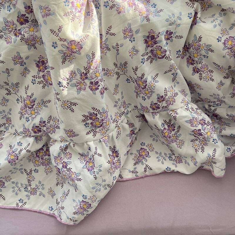 3/4Pcs Korean Princess Style Floral Ruffles Bedding Skin-friendly Soft Duvet Cover Set Sheet Or Bed Skirt Pillowcases XJ260206