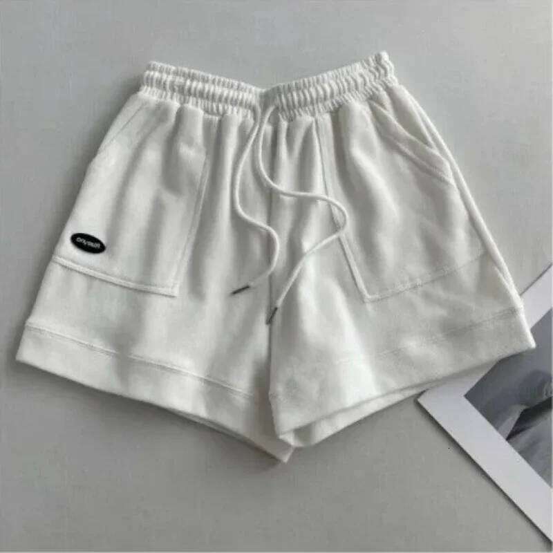 2026 Women's Comfortable Loose Wide-legged Drawstring A Pants Waist Slim Fit Casual Home Versatile Sports Shorts New XJ260206