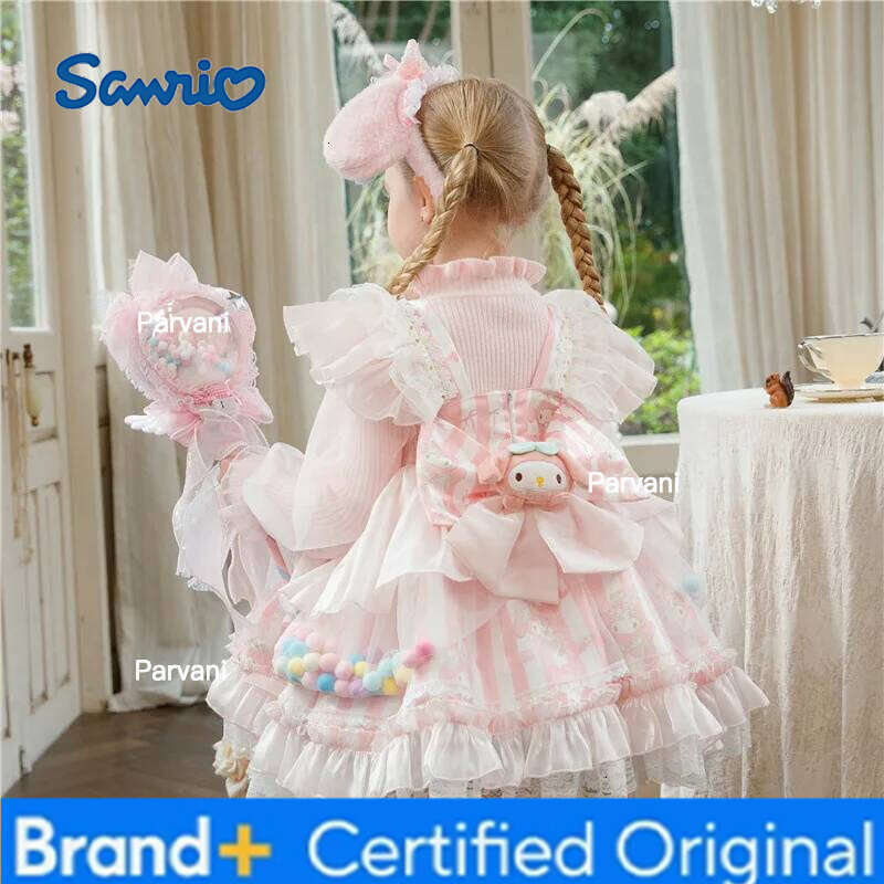 Sanrio My Melody Girls Skirt Spring Autumn New Lace Anime Figure Princess Kawaii Cartoon Dress Fashion Sweet Long Sleeves H260206 - view 5